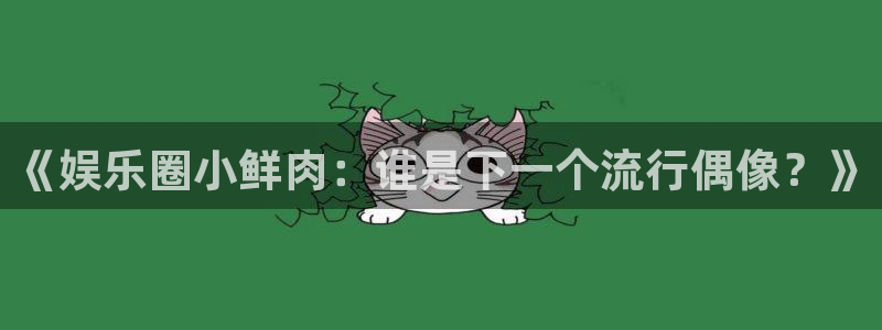 狗子28电子有限公司：《娱乐圈小鲜肉：谁是下一个流行偶像？》
